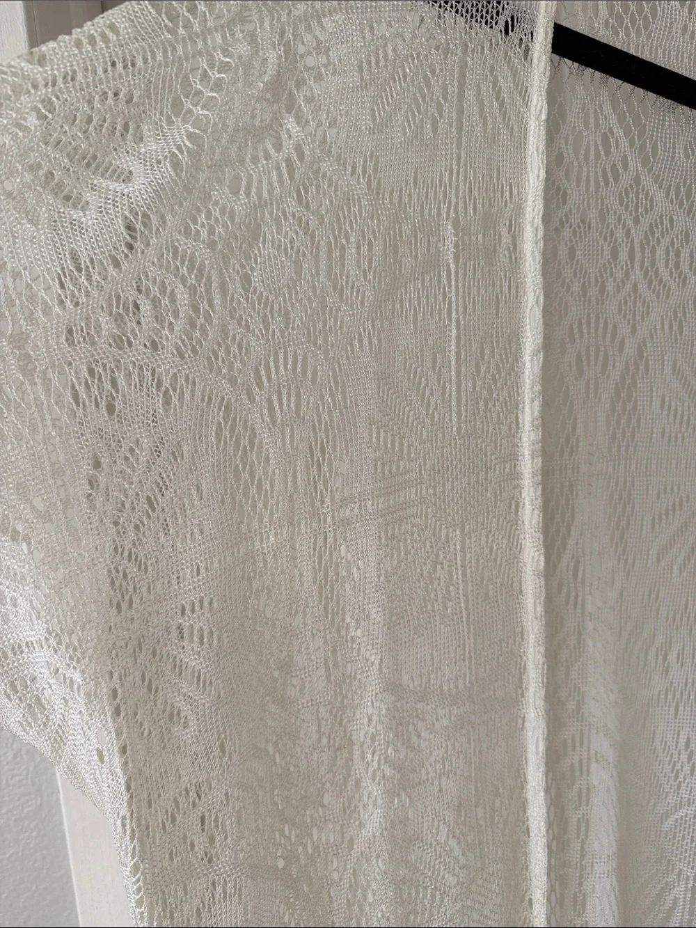Women's Ivory Lace Fringe Kimono by